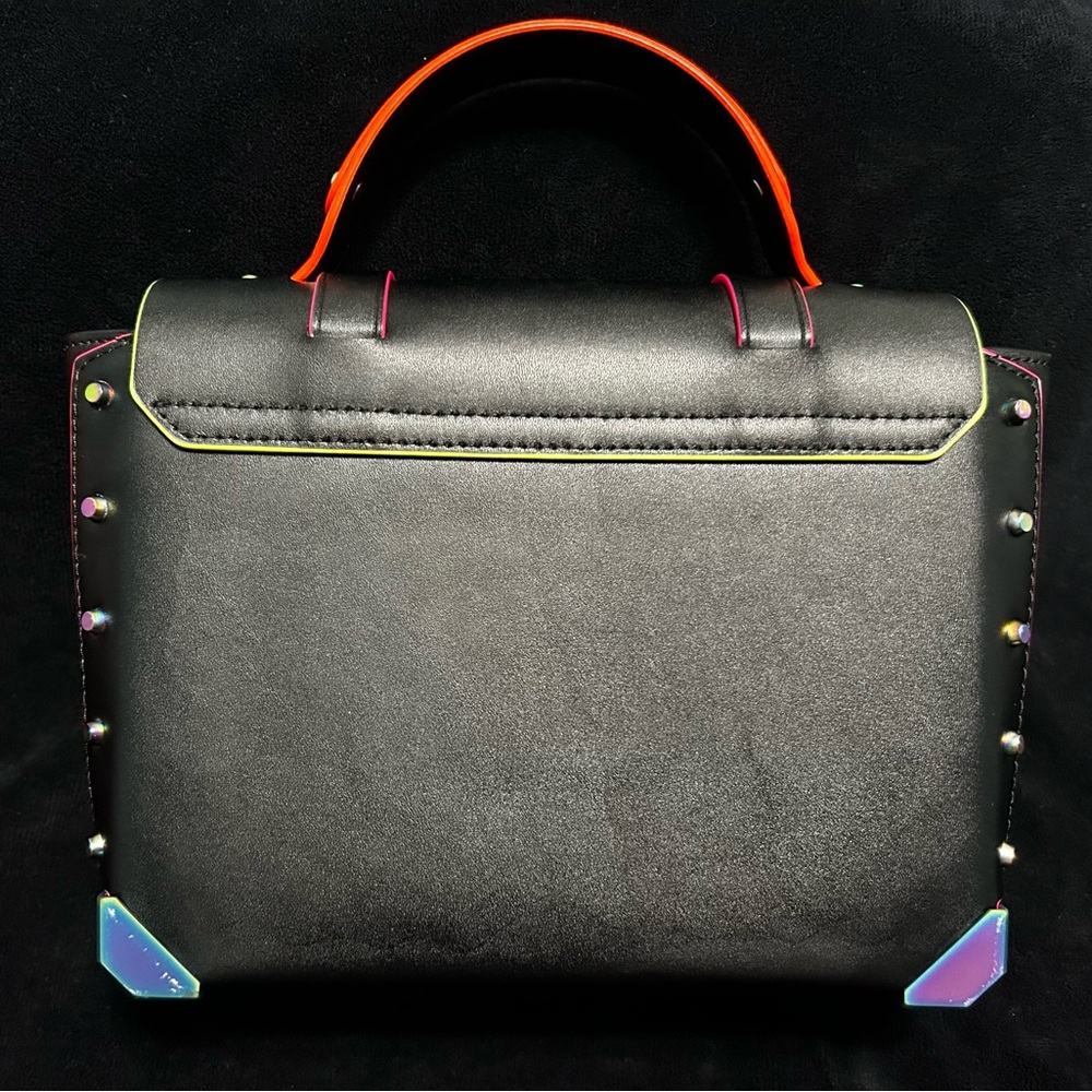Michael Kors Black Crossbody Manhattan with neon accents - Picture 3 of 8